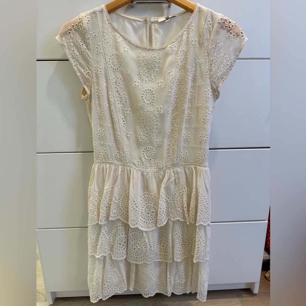 Joie white silk paisley dress size XS